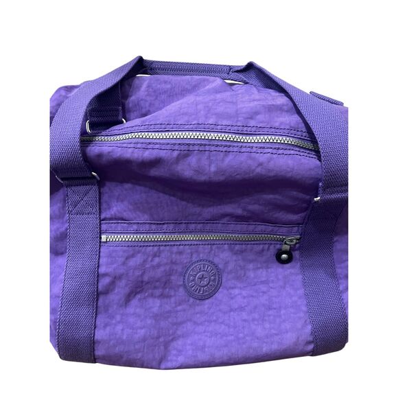 Kipling Itska Shoulder Duffel Bag Purple Gym Travel Yoga - Picture 3 of 11